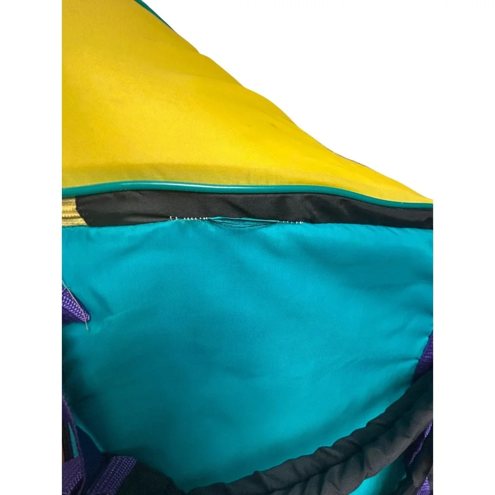 Vintage 90s Wiz Personal Locker Backpack SPI Organizer Geometric Memphis Teal
